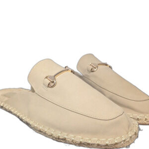 Asos Design Mens Slide On Shoes Mules Beige Size 11 Buckle Detail